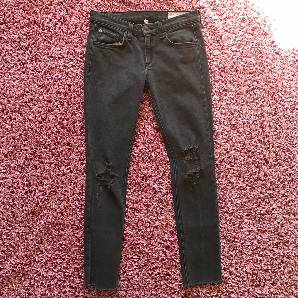 Rag & bone rock with holes skinny jeans 26